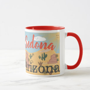 Sedona Arizona Wüsten-Illustration Tasse