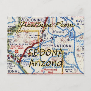 Sedona AZ Vintage Karte