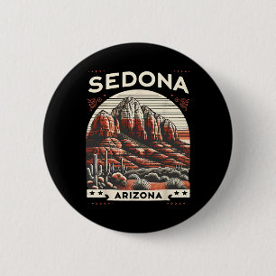 Sedona Az Wandern Outdoor Berg Sedona USA Retro Button