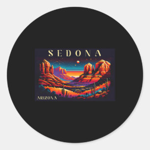 Sedona Az Wandern Outdoor Berg Sedona USA Retro Runder Aufkleber