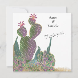 Sedona Cactus Flower Wedding Thank You Card  Dankeskarte