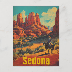 Sedona Cowboy Vintag Postkarte