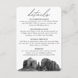 Sedona-Eintrittskarte für die Hochzeitssachen Begleitkarte