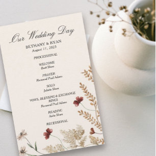 Sedona Garden Flat Wedding Programm