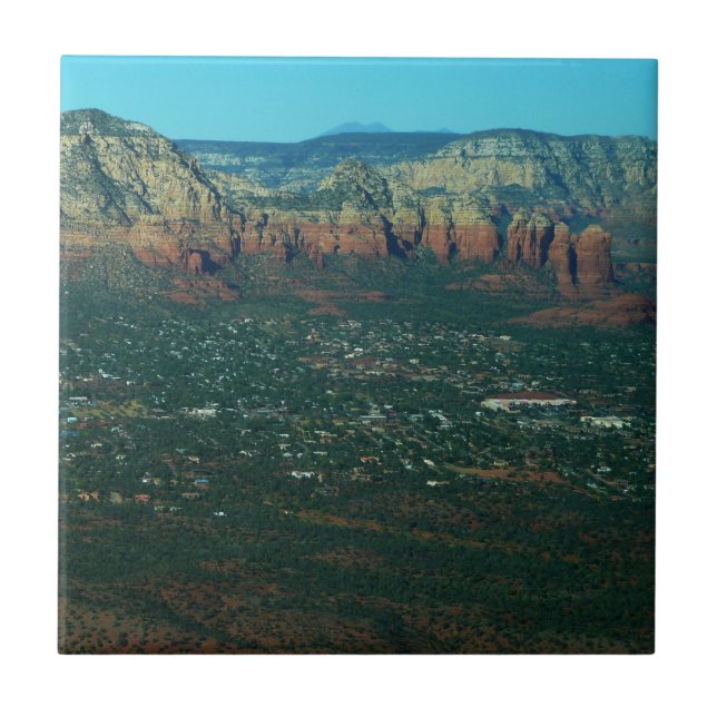 Sedona und Coffee Pot Rock aus der Luft Fliese (Vorderseite)