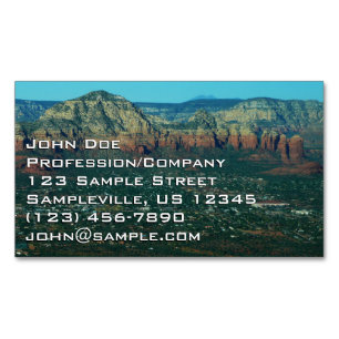 Sedona und Coffee Pot Rock aus der Luft Magnetische Visitenkarte