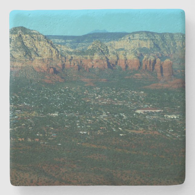 Sedona und Coffee Pot Rock aus der Luft Steinuntersetzer (Vorderseite)