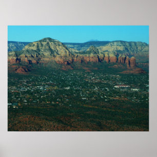 Sedona und Coffee Pot Rock von oben Poster