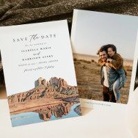 SEDONA Watercolor Wüste Skyline Save the Date Inv