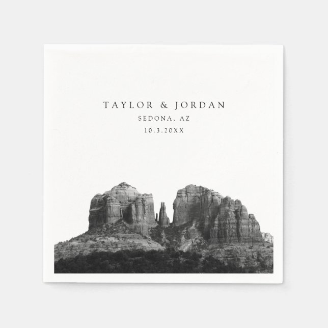 Sedona Wedding Custom Foto Cocktail Napkins Serviette (Vorderseite)
