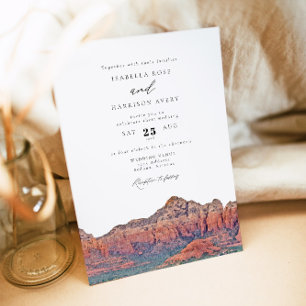 SEDONA Zielort Skyline Boho Foto Wedding Einladung