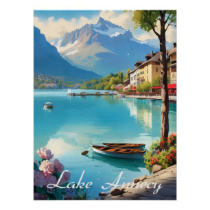 See Annecy Frankreich Alpen Reiseplakat Poster