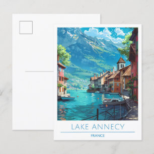 See Annecy Frankreich Vintage Reise Postkarte