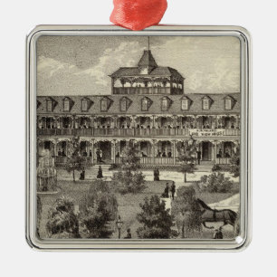 See-Ansicht-Haus in Asbury Park, NJ Silbernes Ornament