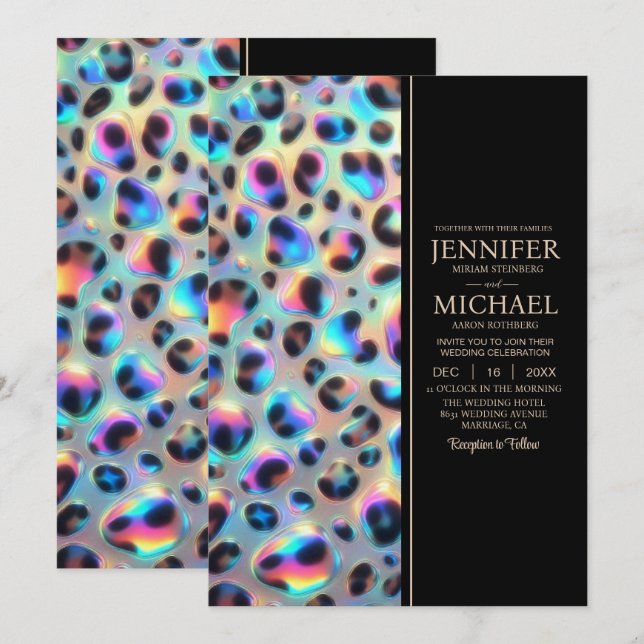 SEE BACK All-In-One Exotic Posh Wedding Invitation Einladung (Vorne/Hinten)