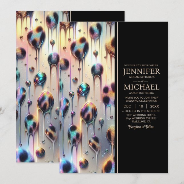 SEE BACK All-In-One Exotic Posh Wedding Invitation Einladung (Vorne/Hinten)