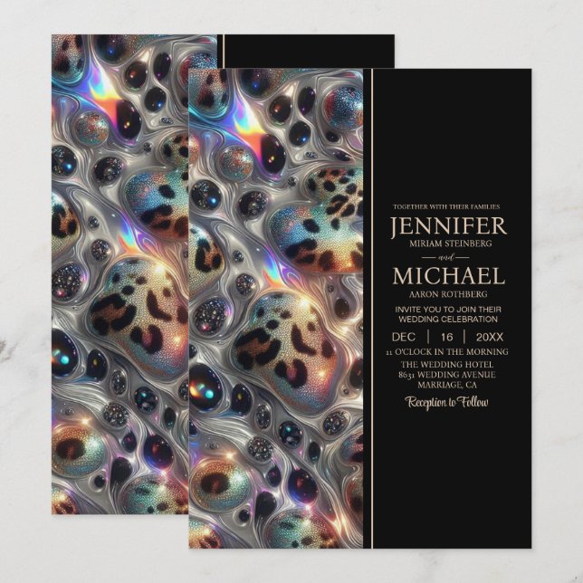 SEE BACK All-In-One Exotic Posh Wedding Invitation Einladung (Vorne/Hinten)