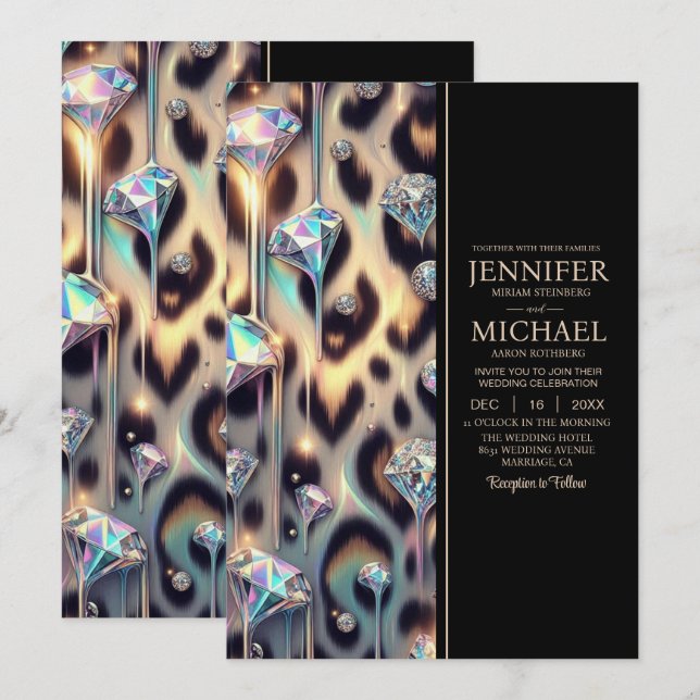 SEE BACK All-In-One Exotic Posh Wedding Invitation Einladung (Vorne/Hinten)