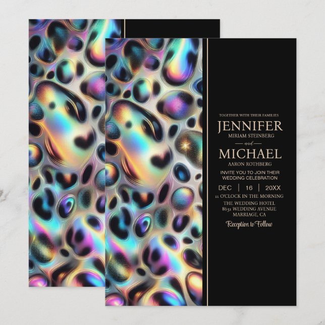 SEE BACK All-In-One Exotic Posh Wedding Invitation Einladung (Vorne/Hinten)