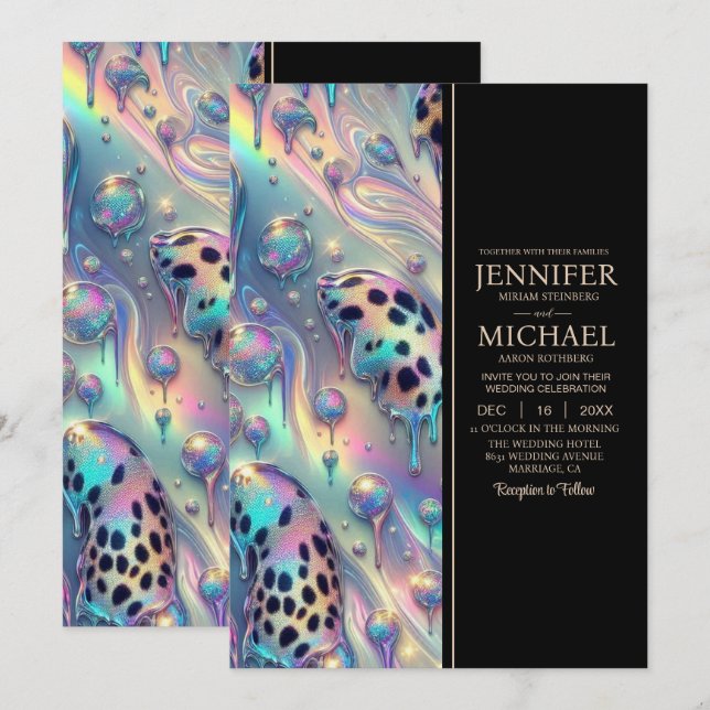 SEE BACK All-In-One Exotic Posh Wedding Invitation Einladung (Vorne/Hinten)