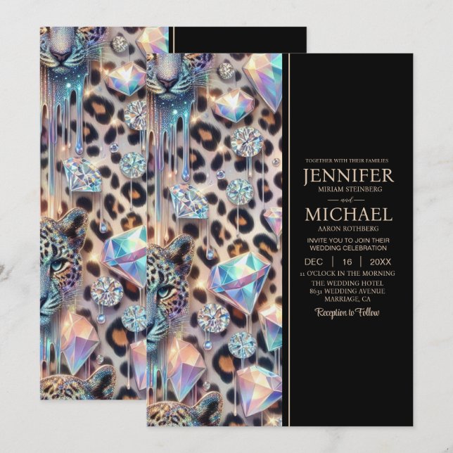 SEE BACK All-In-One Exotic Posh Wedding Invitation Einladung (Vorne/Hinten)