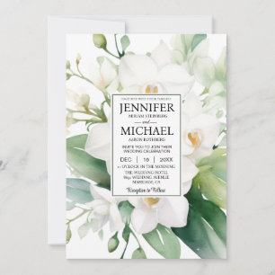 SEE BACK All-in-One White Orchids Hochzeit Einladung