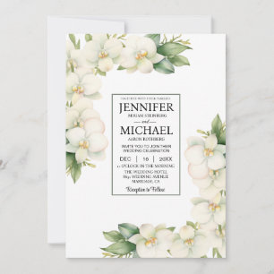 SEE BACK All-in-One White Orchids Hochzeit Einladung