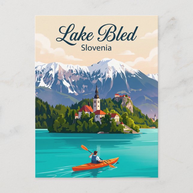 See Bled Slowenien Postkarte (Vorderseite)