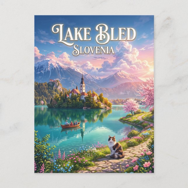 See Bled Slowenien Postkarte (Vorderseite)