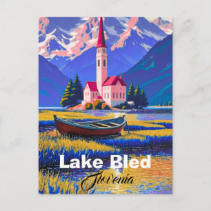 See Bled Slowenien Reise Postkarten Kunst, Sloweni
