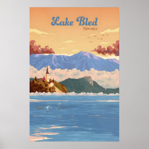 See Bled Slowenien Reiseplakat Poster