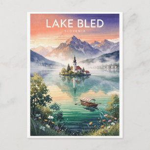 See Bled Slowenien Vintage Postkarte