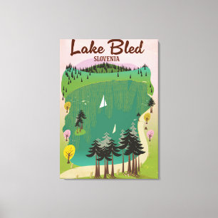 See Bled Vintage-Reiseplakat Slowenien Leinwanddruck