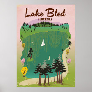 See Bled Vintage Style Reiseplakat Slowenien Poster