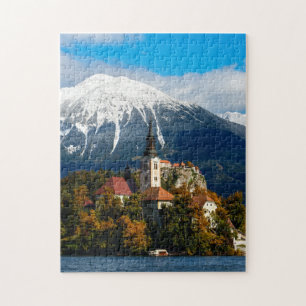 See blutete Landschaft im Herbst Puzzle