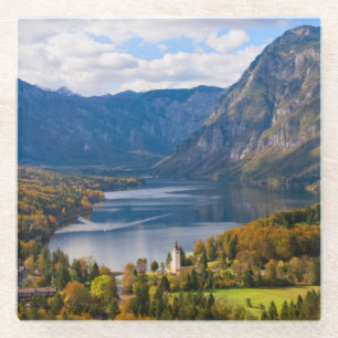 See Bohinj in Slowenien im Herbst Glasuntersetzer