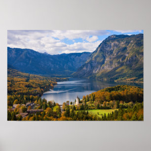 See Bohinj in Slowenien im Herbst Poster