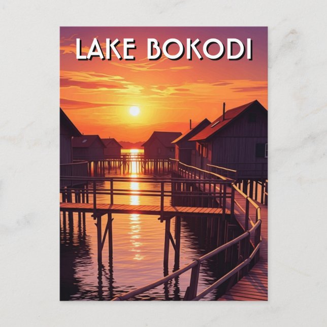 See Bokodi Ungarn Sonnenuntergang Postkarte (Vorderseite)