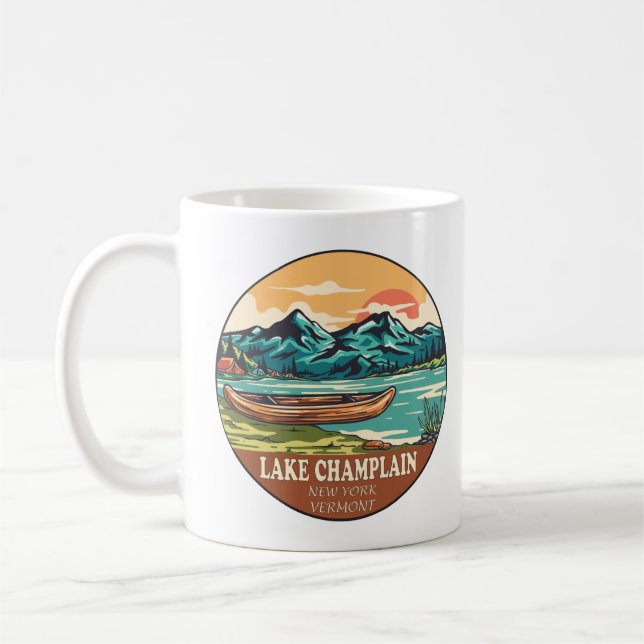 See Champlain Boating Fishing Emblem Kaffeetasse (Links)