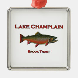 See Champlain Fischen-Bachforelle Silbernes Ornament