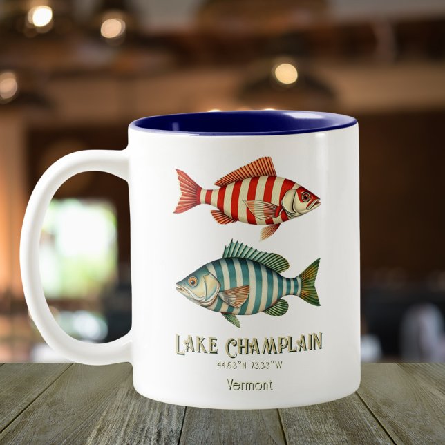 See Champlain Vermont Seefisch Zweifarbige Tasse (Von Creator hochgeladen)