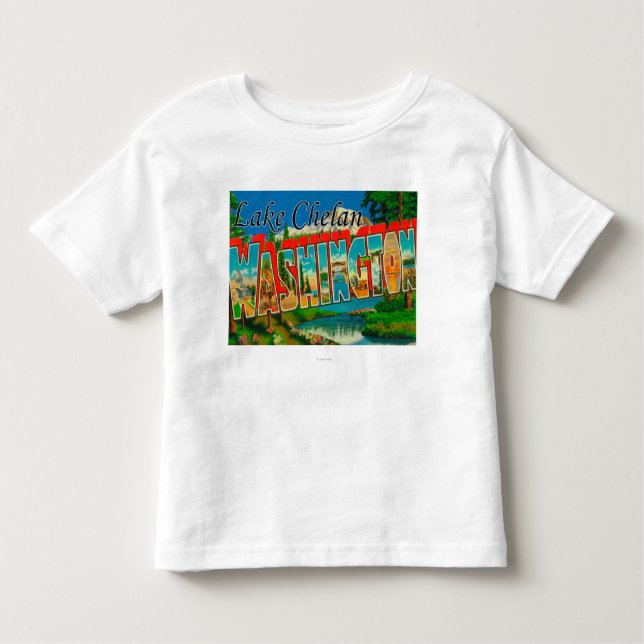 See Chelan, Washington - große Buchstabe-Szenen Kleinkind T-shirt (Vorderseite)