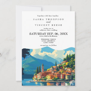 See Como Italien Hochzeit Einladung Retro