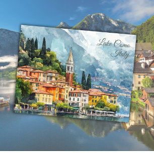 See Como Italien Urlaub Europa Kunst Andenken Postkarte