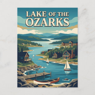 See der Ozarks Missouri Retro Vintage Poster Postkarte