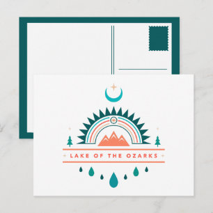 See des Ozarks boho Regenbogenmondes Postkarte