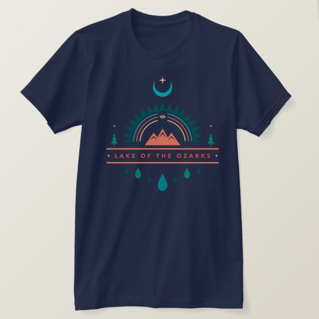 See des Ozarks boho Regenbogenmondes T-Shirt (Design vorne)