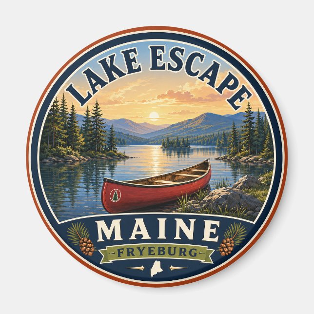See Escape Fryeburg Maine Rund Magnet (Vorne)