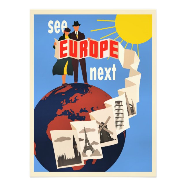 See Europe Next travel poster, Fotodruck (Vorne)