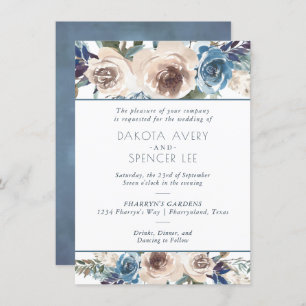 See Floral   Dusty Dandelion Garland Wedding Einladung